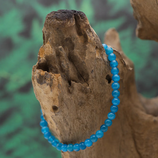 Edelstein-Armband aus 4 mm blauem Apatit (1A) – stärkt Fokus und Lebensenergie.
