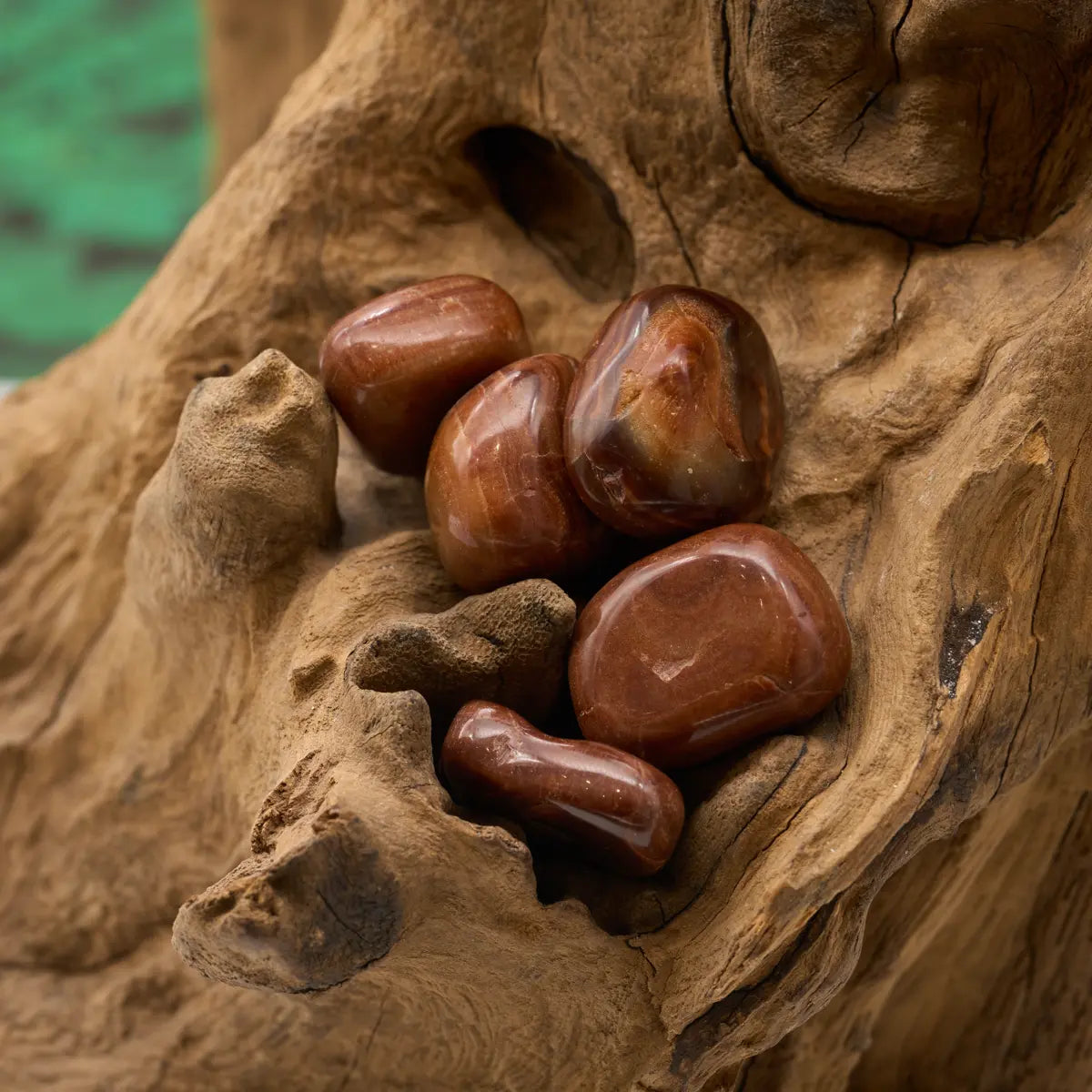 Beige-brauner Aragonit-Trommelstein – erdet und beruhigt.