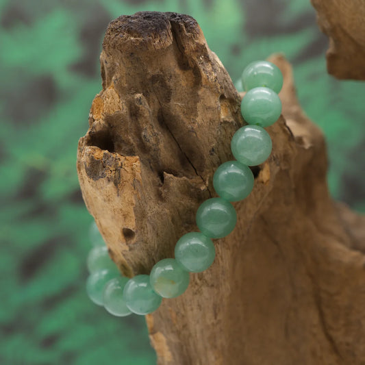 Edelstein-Armband aus 10 mm Aventurin-Perlen – fördert Gelassenheit und inneres Gleichgewicht.