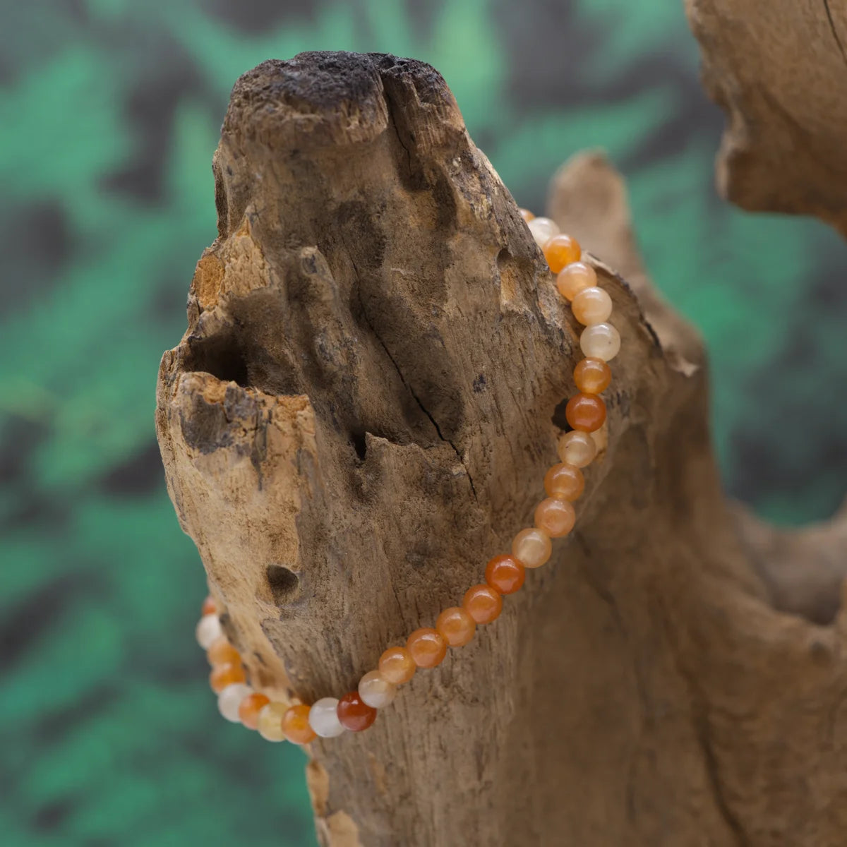 Edelstein-Armband aus 4 mm orangefarbenem Aventurin – aktiviert Lebensfreude und Optimismus.