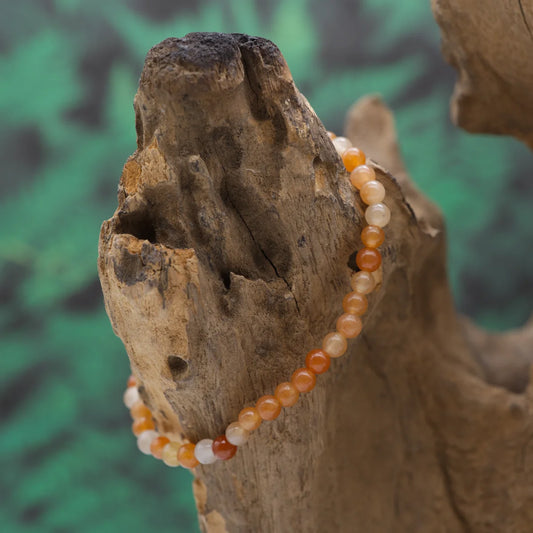 Edelstein-Armband aus 4 mm orangefarbenem Aventurin – aktiviert Lebensfreude und Optimismus.