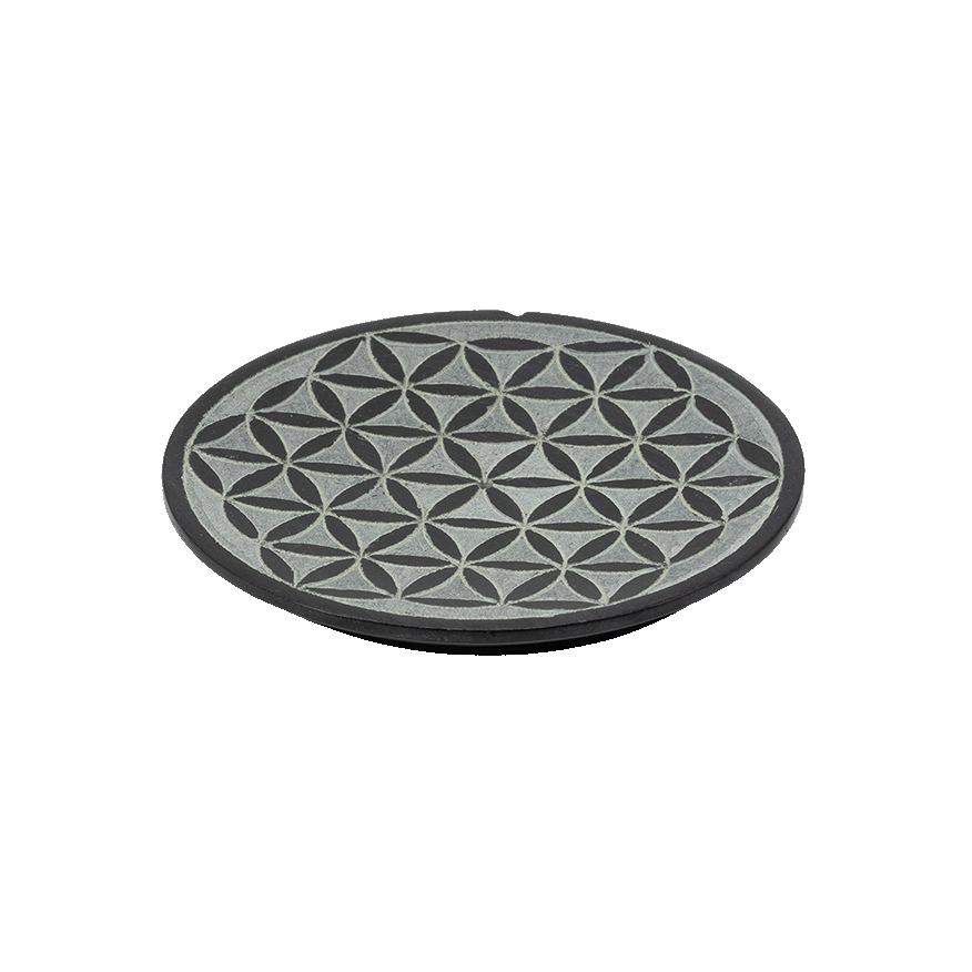 Blume des Lebens Räucherstäbchenhalter Black Stone