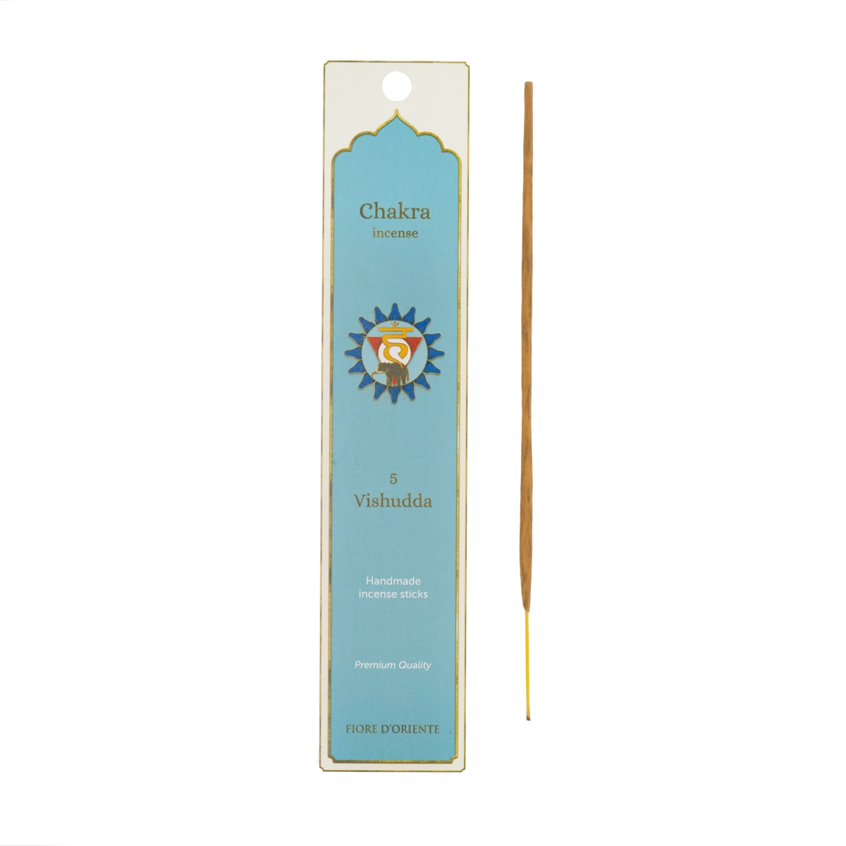 Fiore d’Oriente Chakra Räucherstäbchen Kehlchakra – 10 natürliche Sticks zur Förderung von Ausdruck, Kommunikation und innerer Wahrheit.