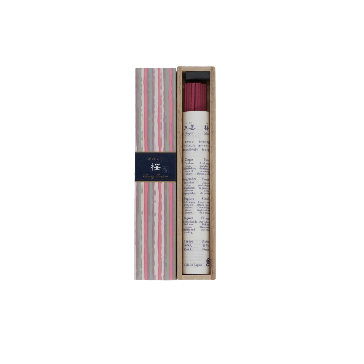 Kayuragi Kirschblüte Räucherstäbchen – zarter, blumiger Duft in edler Kimonobox. Japanisches Räucherwerk für Harmonie, Freude und Achtsamkeit.