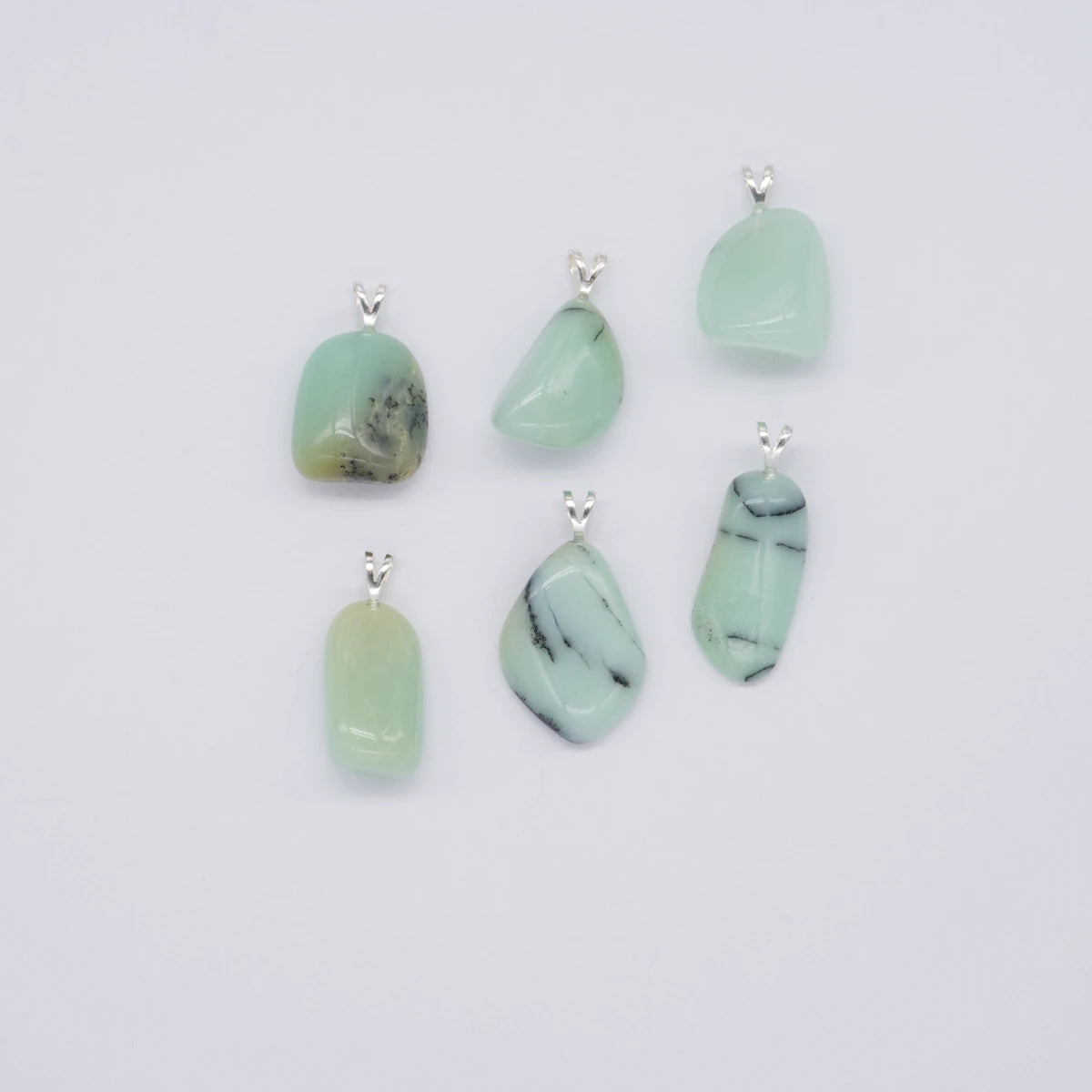 Chrysopras mit Dendriten Anhänger