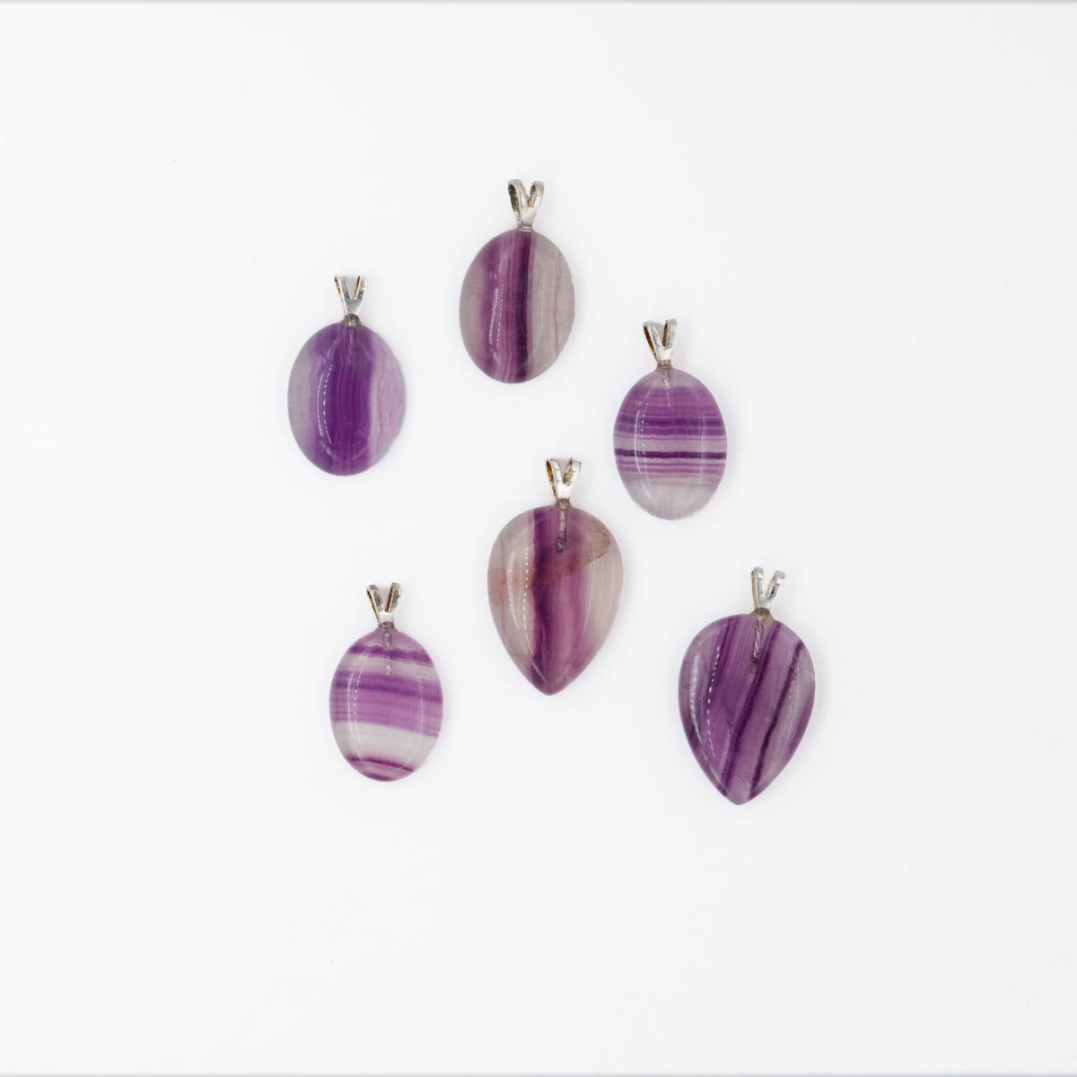 Fluorit violett gestreift Anhänger