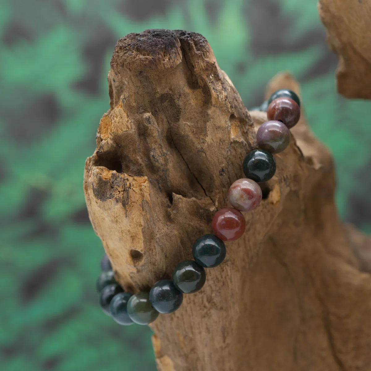 Edelstein-Armband aus 8 mm Heliotrop-Perlen – unterstützt Regeneration und Vitalität.