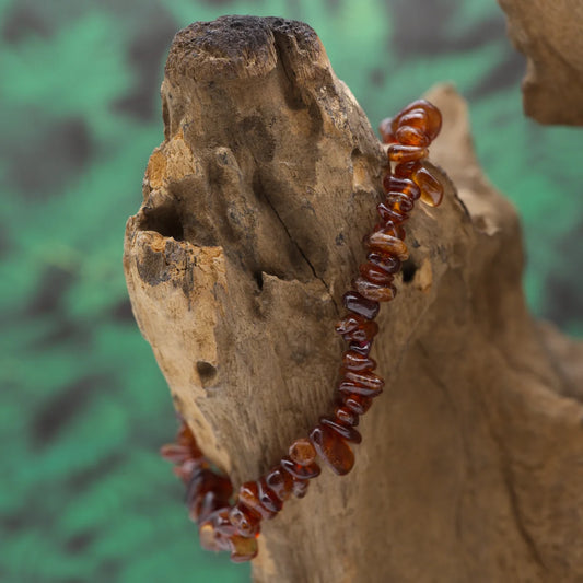 Splitterarmband aus orangem Hessonit – stärkt Mut und Selbstvertrauen.