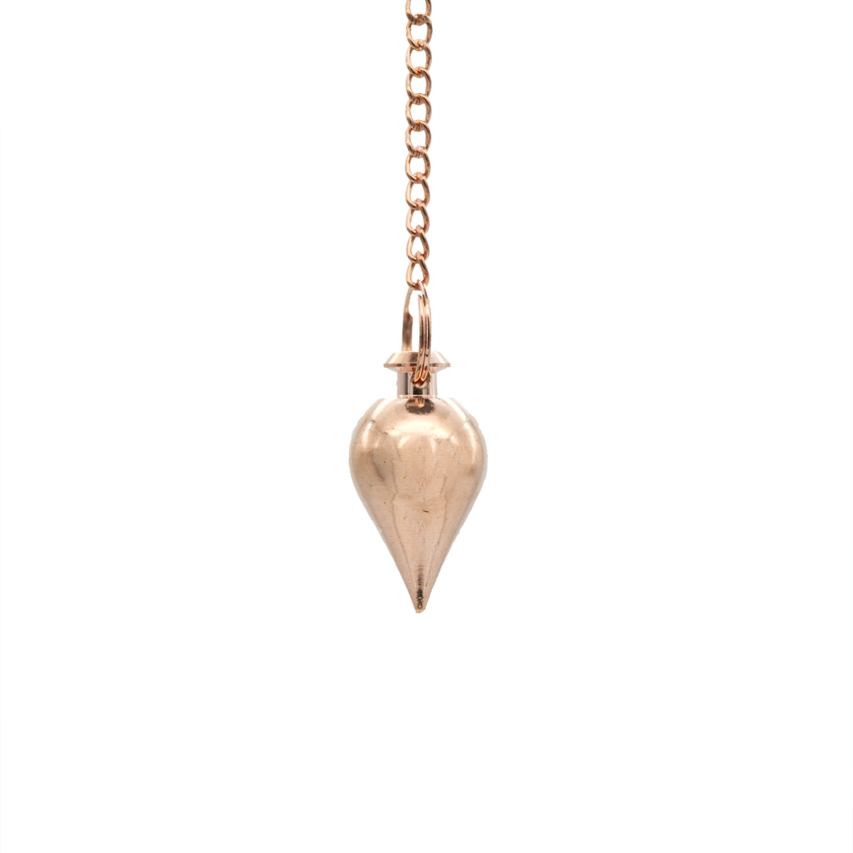 Kupfertropfen Pendel aus verkupfertem Messing in Tropfenform – präzises Pendel für Radiästhesie und Energiearbeit, online kaufen bei Calerris.