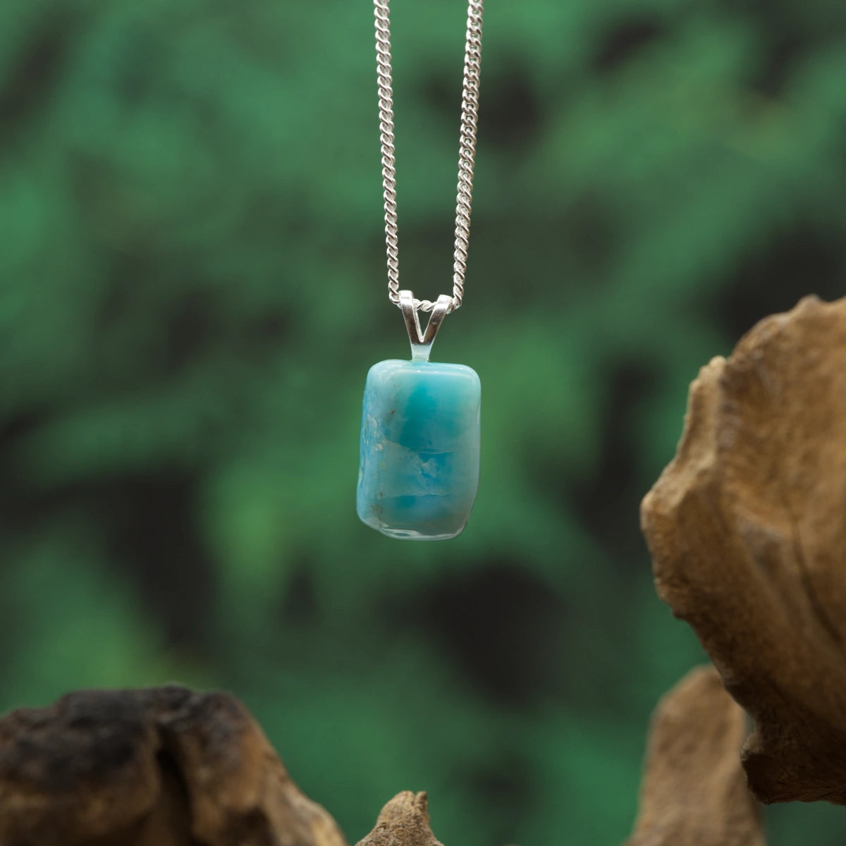 Larimar 1A-Qual Anhänger mini in Gold & Silber