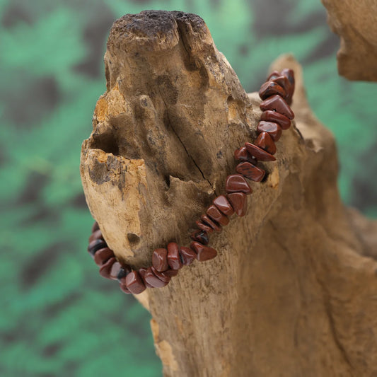 Splitterarmband aus rotbraunem Mahagoniobsidian – bringt Stabilität und Schutz.