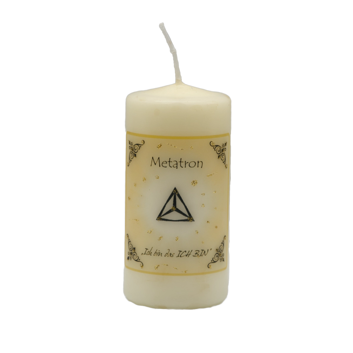 Violette Engelkerze Metatron – energetische Handarbeit mit Edelsteinessenz für Transformation und spirituelle Verbindung.