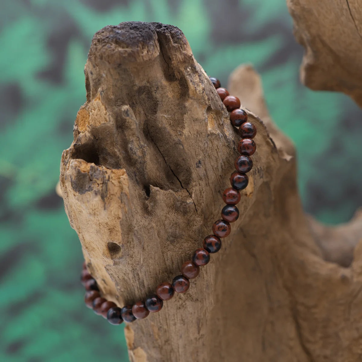 Edelstein-Armband aus 4 mm Mahagoniobsidian – erdet und stabilisiert.