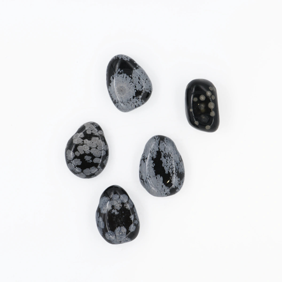 Obsidian "Schneeflockenobsidian" Anhänger gelocht