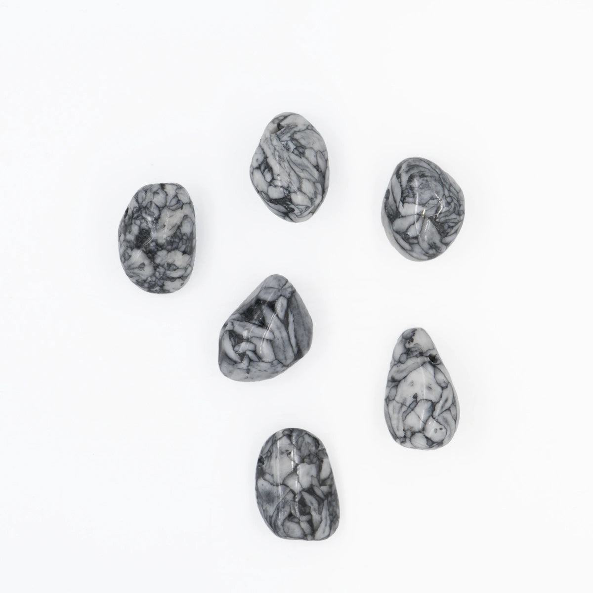 Pinolith "Eisblumenmagnesit" Anhänger gelocht