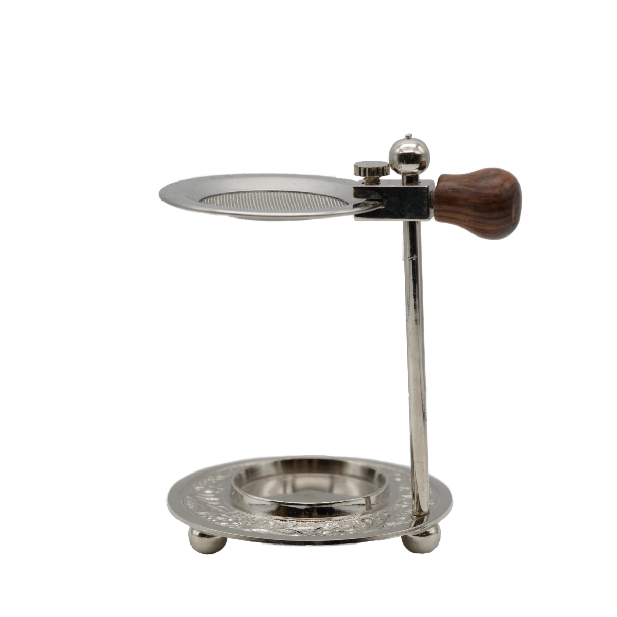 Höhenverstellbares Räucherstövchen Puri aus Messing mit austauschbarem Sieb – ideal für Kräuter und Harze, jetzt online kaufen bei Calerris.