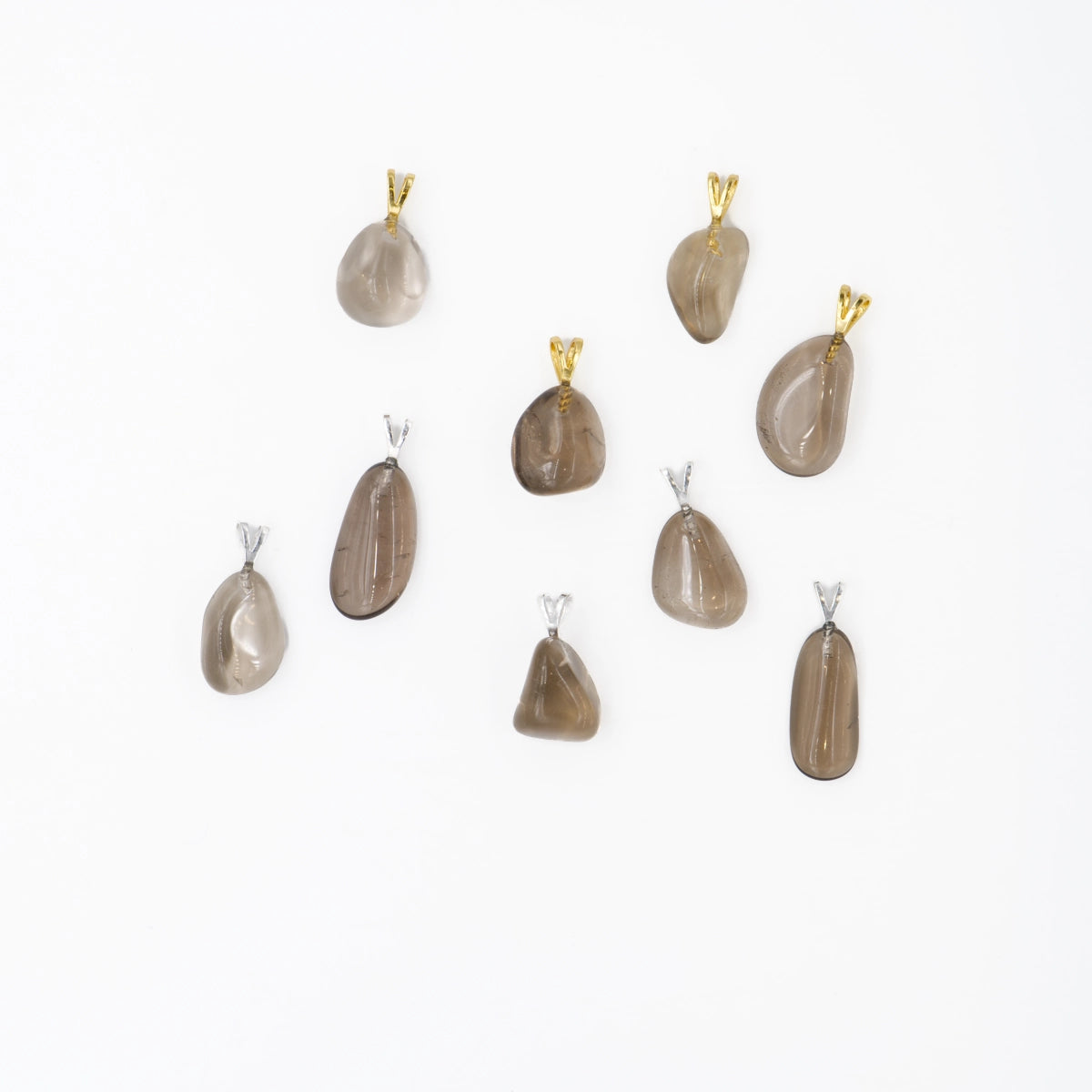 Rauchquarz 1A-Qual. Anhänger mini in Gold & Silber
