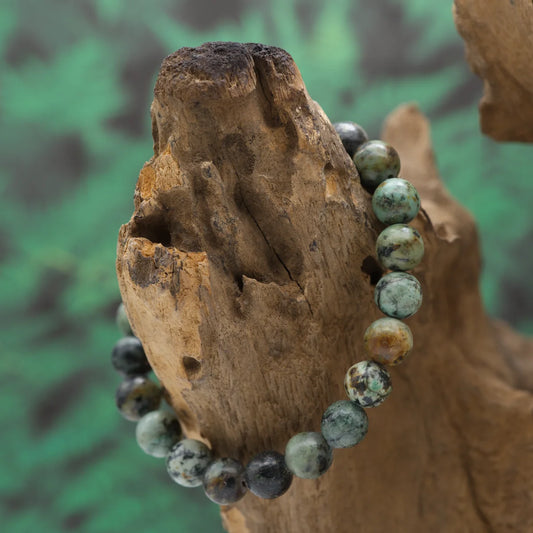 Edelstein-Armband aus 8 mm Türkis-Perlen – schützt und bringt emotionale Ausgeglichenheit.