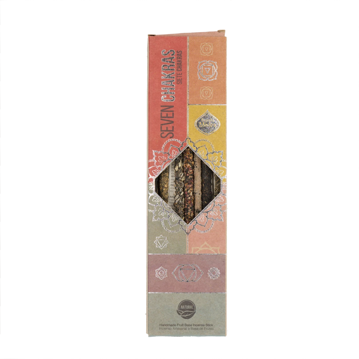 Sagrada Madre 7 Chakras Räucherstäbchen – handgefertigtes Set mit 7 natürlichen Düften zur Harmonisierung aller Chakren und Förderung innerer Balance.