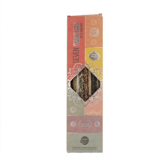 Sagrada Madre 7 Chakras Räucherstäbchen – handgefertigtes Set mit 7 natürlichen Düften zur Harmonisierung aller Chakren und Förderung innerer Balance.