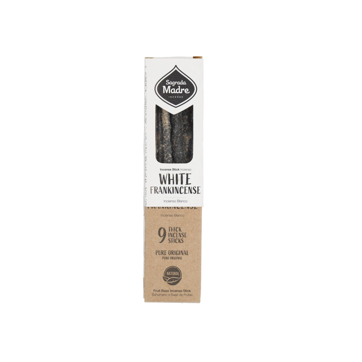 Sagrada Madre Herbal Räucherstäbchen Weißer Olibanum – handgefertigt in Argentinien, reiner Weihrauchduft für Reinigung, Harmonie und Meditation.