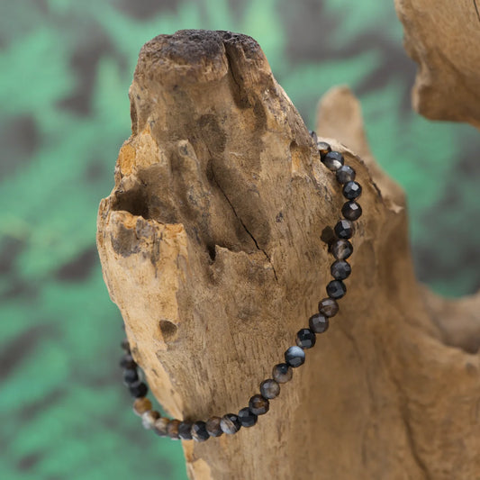 Edelstein-Armband aus 4 mm facettiertem Achat – stärkt Selbstvertrauen und Fokus.