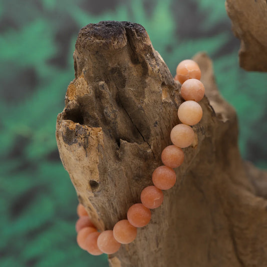 Edelstein-Armband aus 8 mm orangefarbenem, mattem Aventurin – bringt Wärme und Lebensfreude.