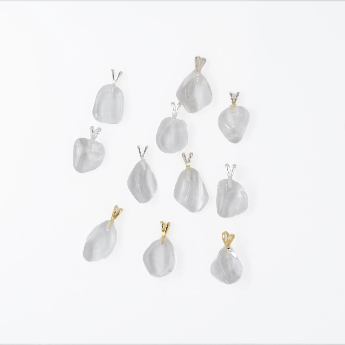 Bergkristall 1A-Qual. Anhänger mini in Gold & Silber