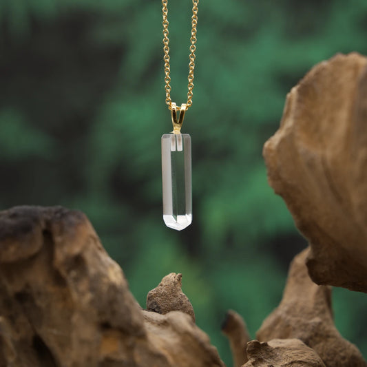 Bergkristall Spitze 1A-Qual. Anhänger in Gold & Silber