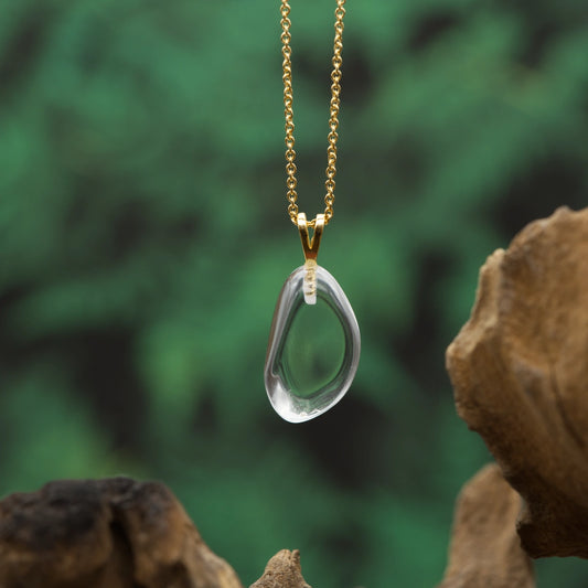 Bergkristall 1A-Qual. Anhänger mini in Gold & Silber