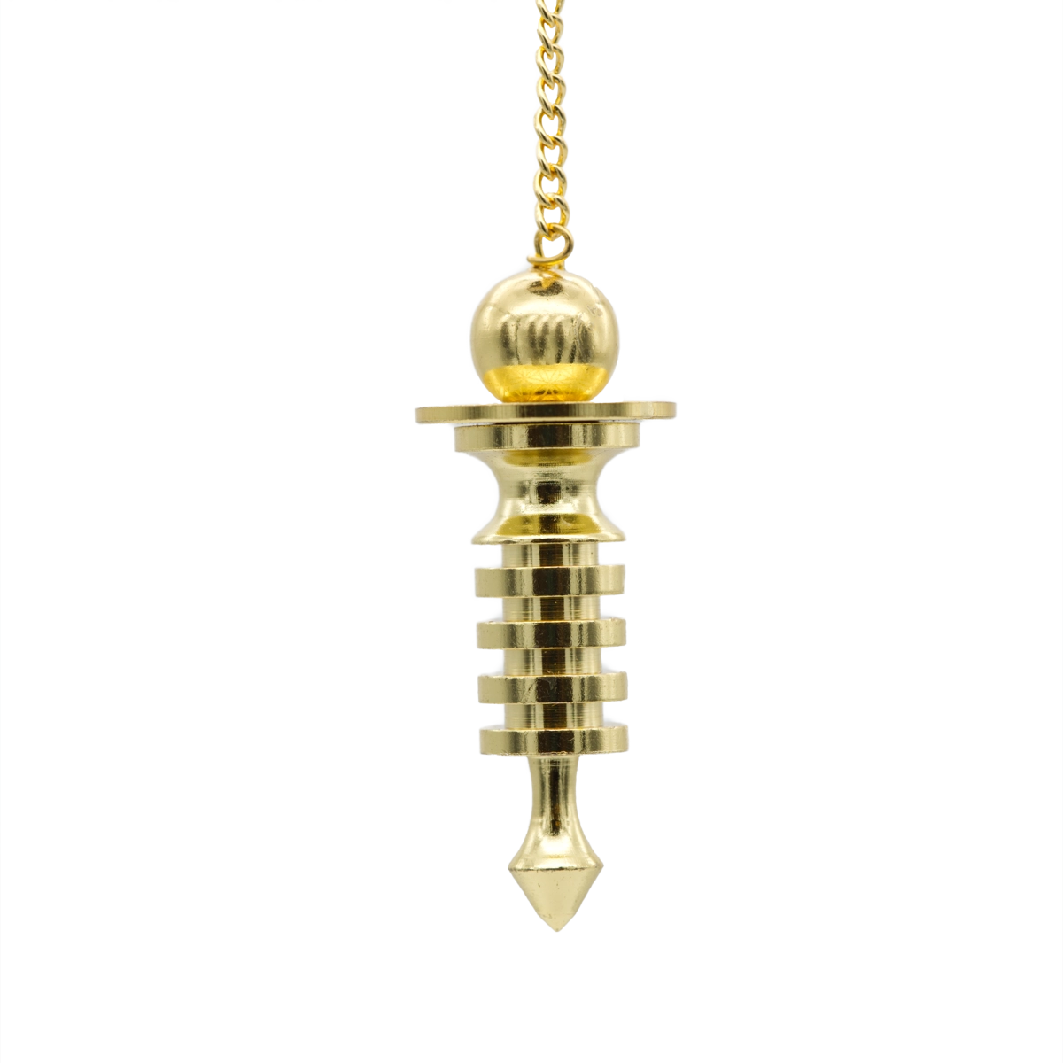 Blume des Lebens Pendel aus Messing mit eingraviertem Symbol – ideal für Radiästhesie, Energiearbeit und Messungen, online kaufen bei Calerris.