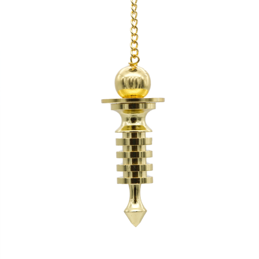 Blume des Lebens Pendel aus Messing mit eingraviertem Symbol – ideal für Radiästhesie, Energiearbeit und Messungen, online kaufen bei Calerris.