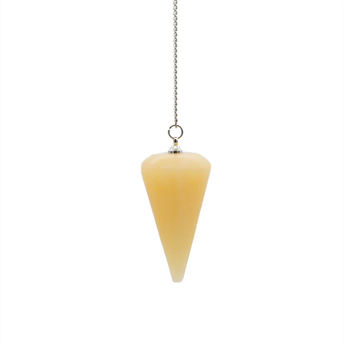 Calcit Orange Pendel aus echtem Orangencalcit mit nickelfreier Kette – stärkt Tatkraft und Selbstvertrauen, online kaufen bei Calerris.