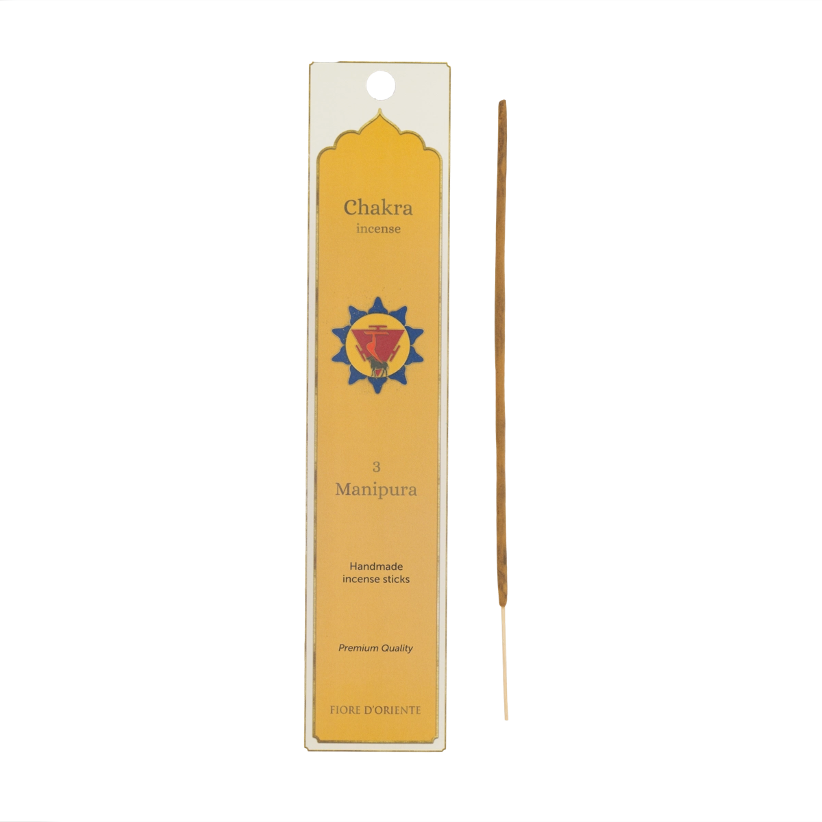 Fiore d’Oriente Chakra Räucherstäbchen Nabelchakra – 10 natürliche Sticks zur Stärkung von Willenskraft, Selbstvertrauen und innerer Energie.