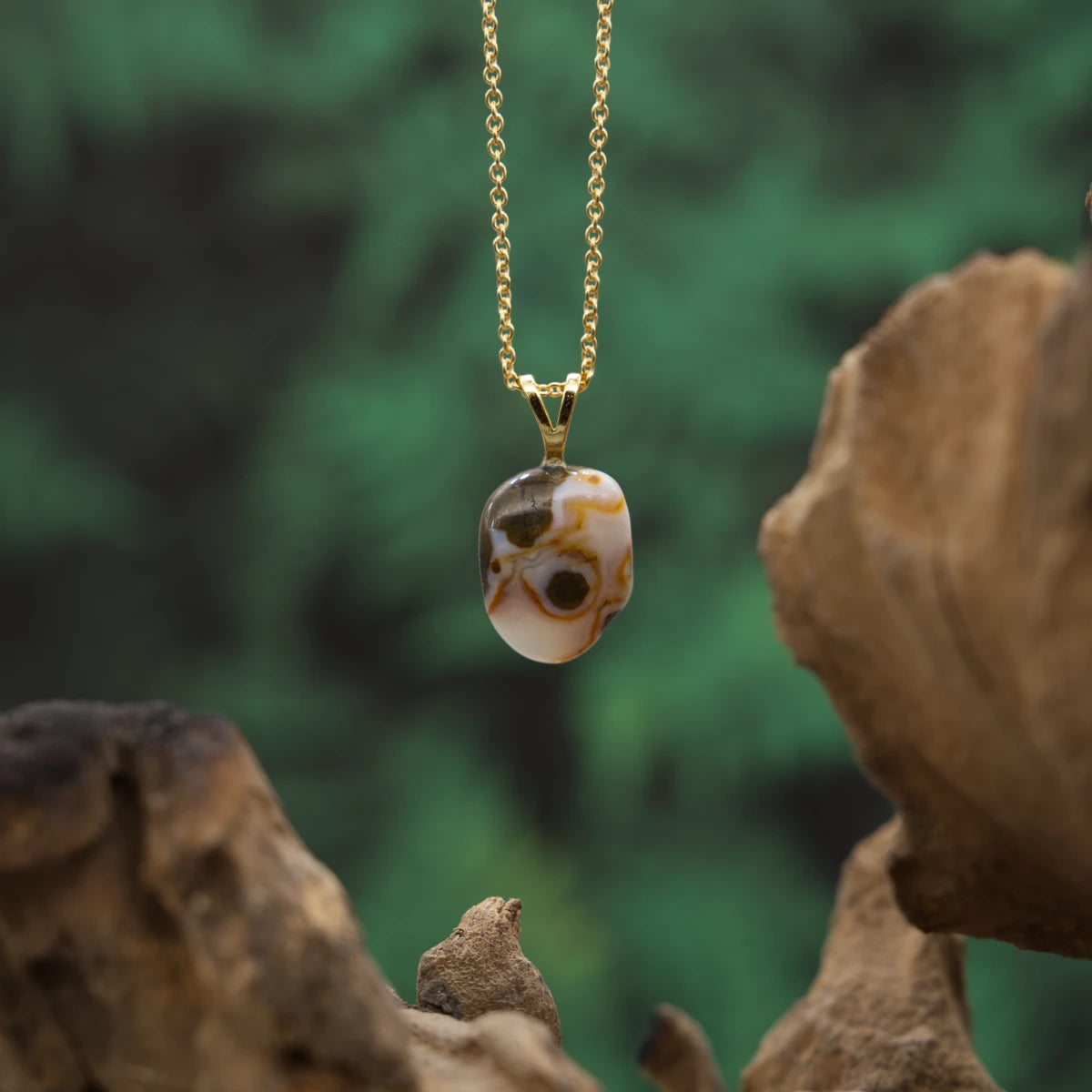 Chalcedon "Ozeanchalcedon" Anhänger mini in Gold & Silber