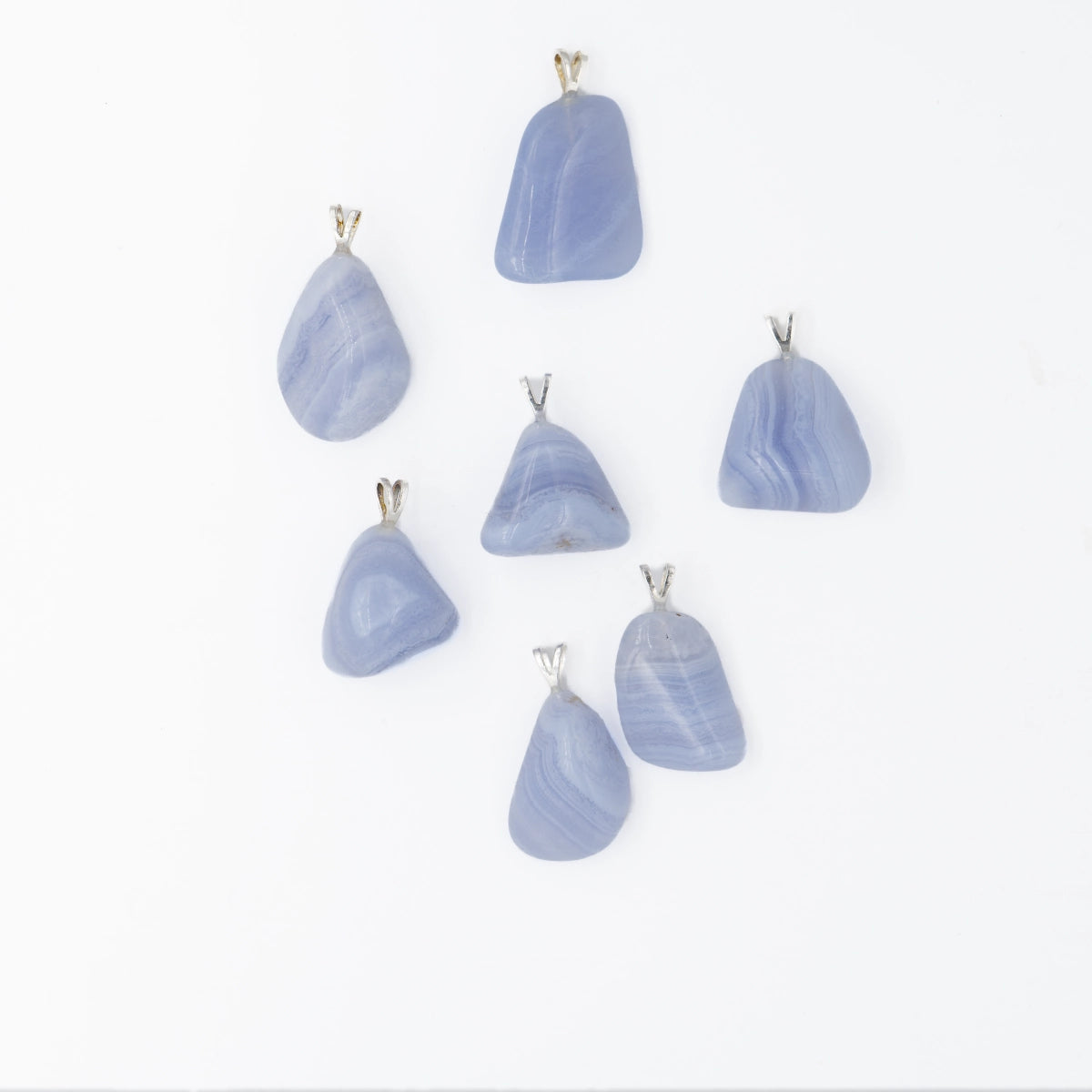 Chalcedon blau gebändert Anhänger