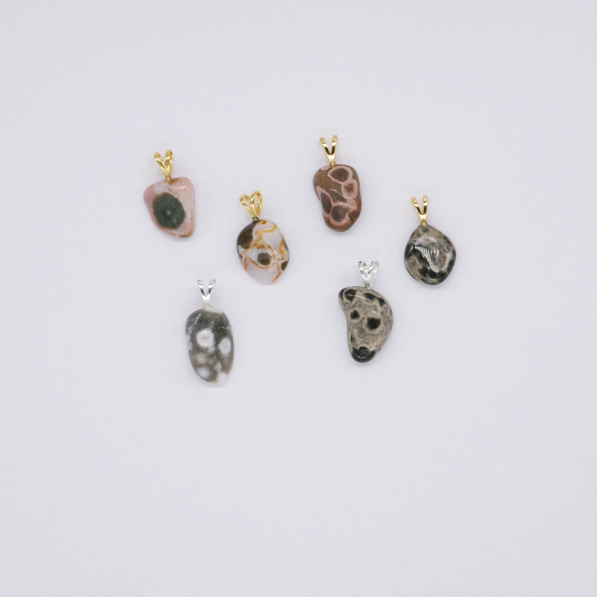 Chalcedon "Ozeanchalcedon" Anhänger mini in Gold & Silber