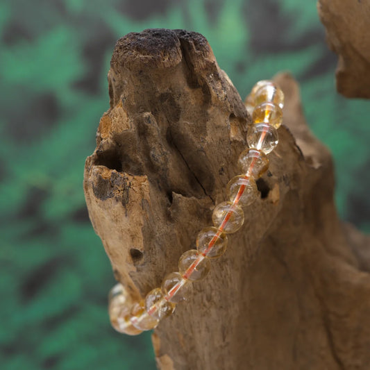 Edelstein-Armband aus 8 mm Citrin-Perlen – stärkt Lebensfreude und Optimismus.