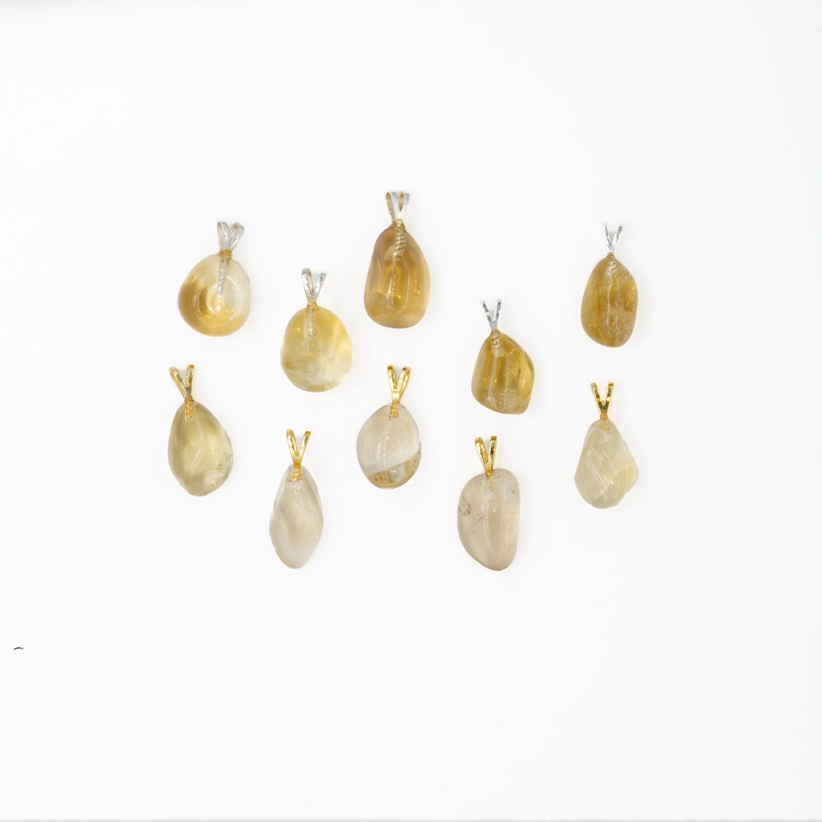 Citrin Natur 1A-Qual. Anhänger mini in Gold & Silber