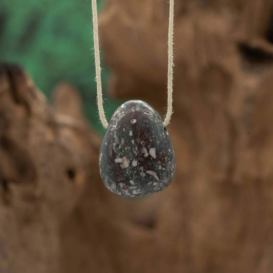 Crinoid Fossil in Marmor Anhänger gelocht