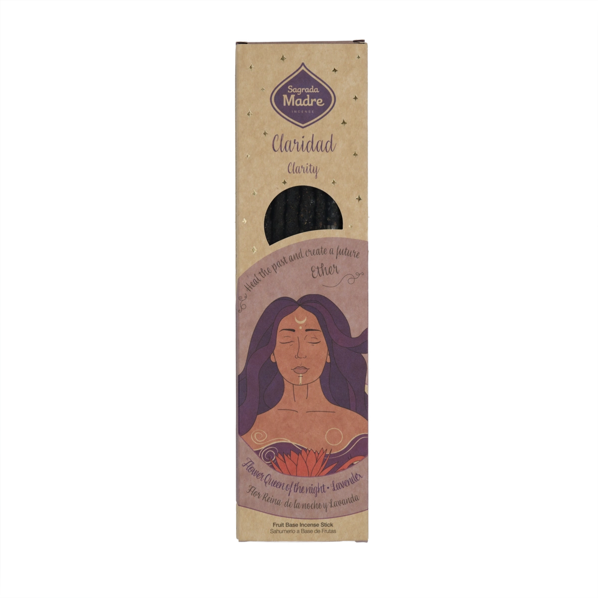 Sagrada Madre Element Äther Räucherstäbchen – 6 handgefertigte Sticks mit Lavendel und Königin der Nacht für Klarheit, Präsenz und innere Ruhe.