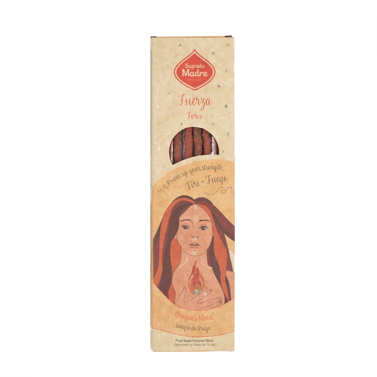 Sagrada Madre Element Feuer Räucherstäbchen – 6 handgefertigte Sticks mit Drachenblutduft zur Stärkung von Energie, Transformation und innerer Kraft.