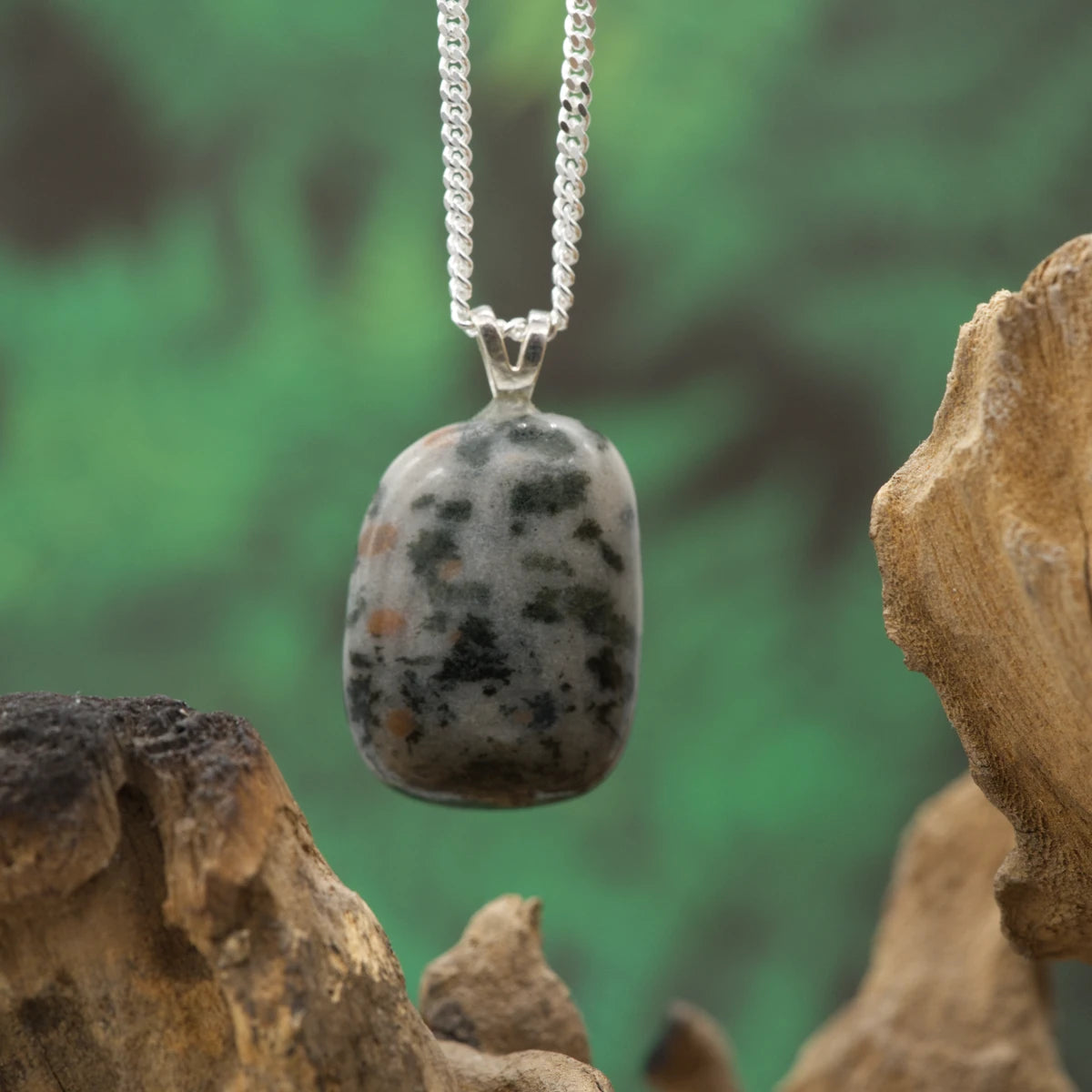 Gneis-Anhänger mit Aktinolith und Granat – kraftvolle Kombination für Stärke und Regeneration.