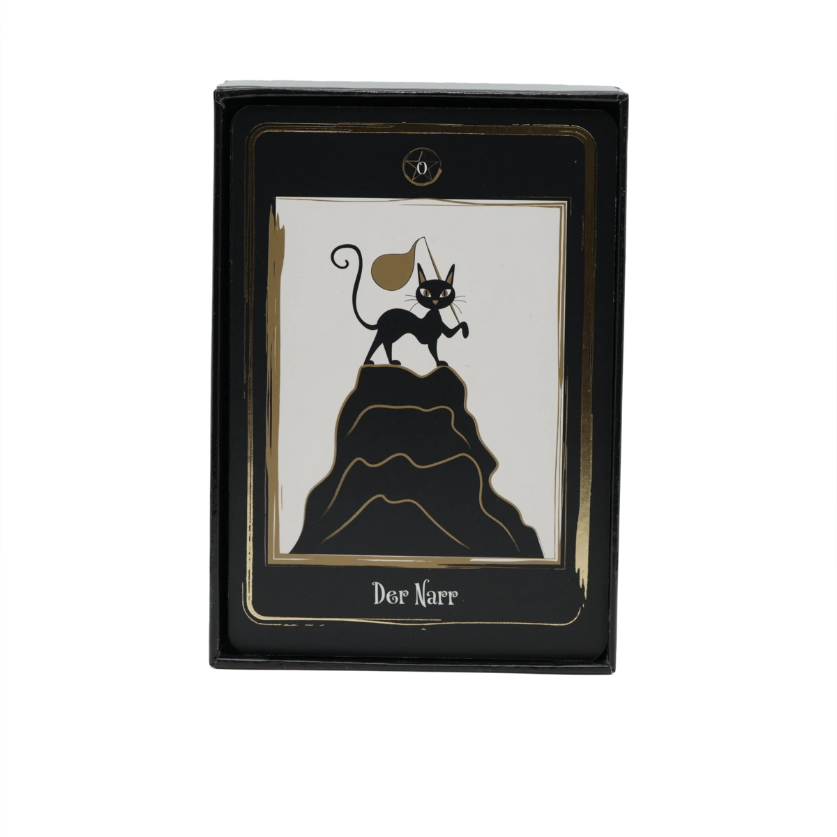 Black Cats Tarot von Helena de Almeida – magisches Katzen-Tarot mit Golddruck und liebevollen Illustrationen, online kaufen bei Calerris.