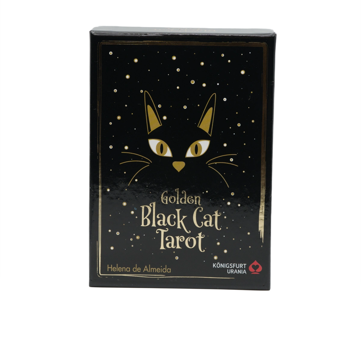 Black Cats Tarot von Helena de Almeida – magisches Katzen-Tarot mit Golddruck und liebevollen Illustrationen, online kaufen bei Calerris.