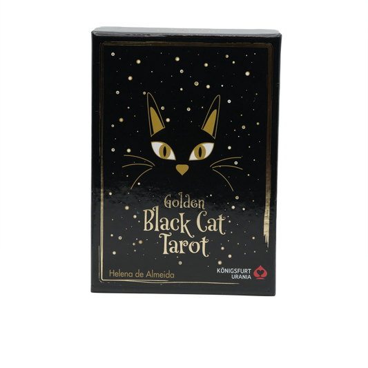 Black Cats Tarot von Helena de Almeida – magisches Katzen-Tarot mit Golddruck und liebevollen Illustrationen, online kaufen bei Calerris.