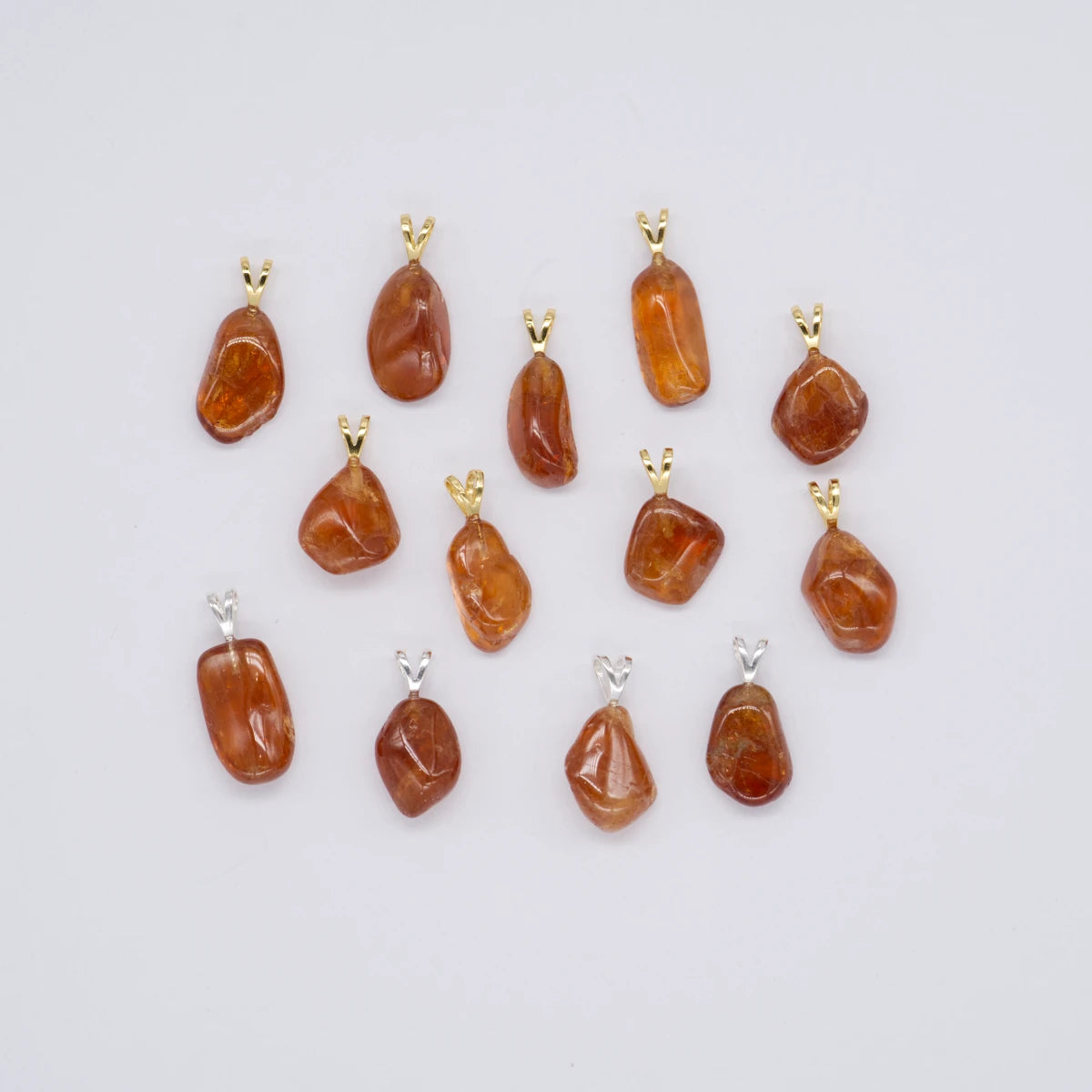Granat orange "Hessonit" 1A-Qual. Anhänger in Gold & Silber