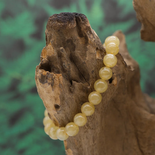 Edelstein-Armband aus 8 mm Heliodor-Perlen – stärkt Selbstvertrauen und Lebensenergie.