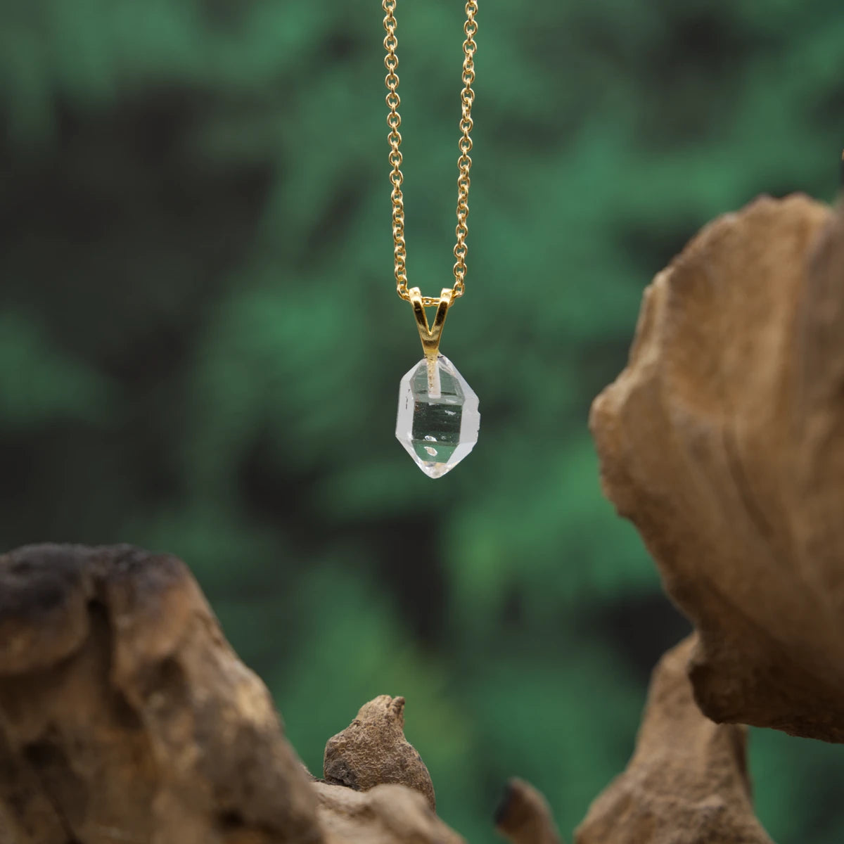 Herkimer 1A-Qual. Anhänger mini in Gold & Silber
