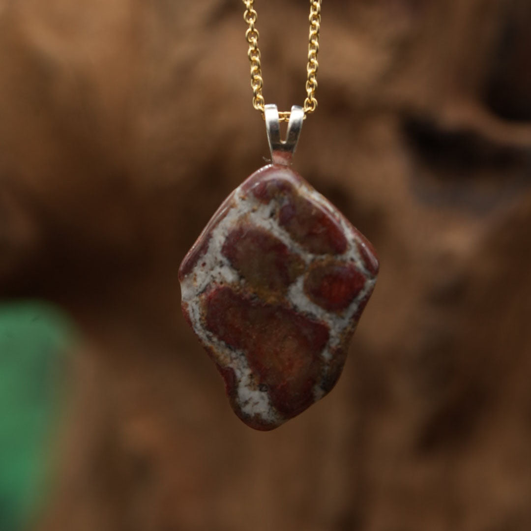 Jaspis Fossil "Konglomerat" Anhänger